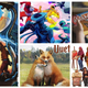Clockwise from left: Chrono Corsairs, Henshin!, Ms. Monopoly, Hey Cutie, and Fox in the Forest Duet.